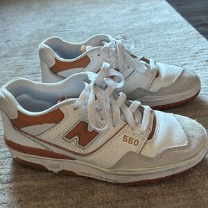 New Balance 550 White and Orange Sneakers